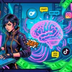 Комикс-иллюстрация: нейросети для онлифанс и искусственный интеллект помогают девушкам и агентствам автоматизировать работу и увеличивать заработок