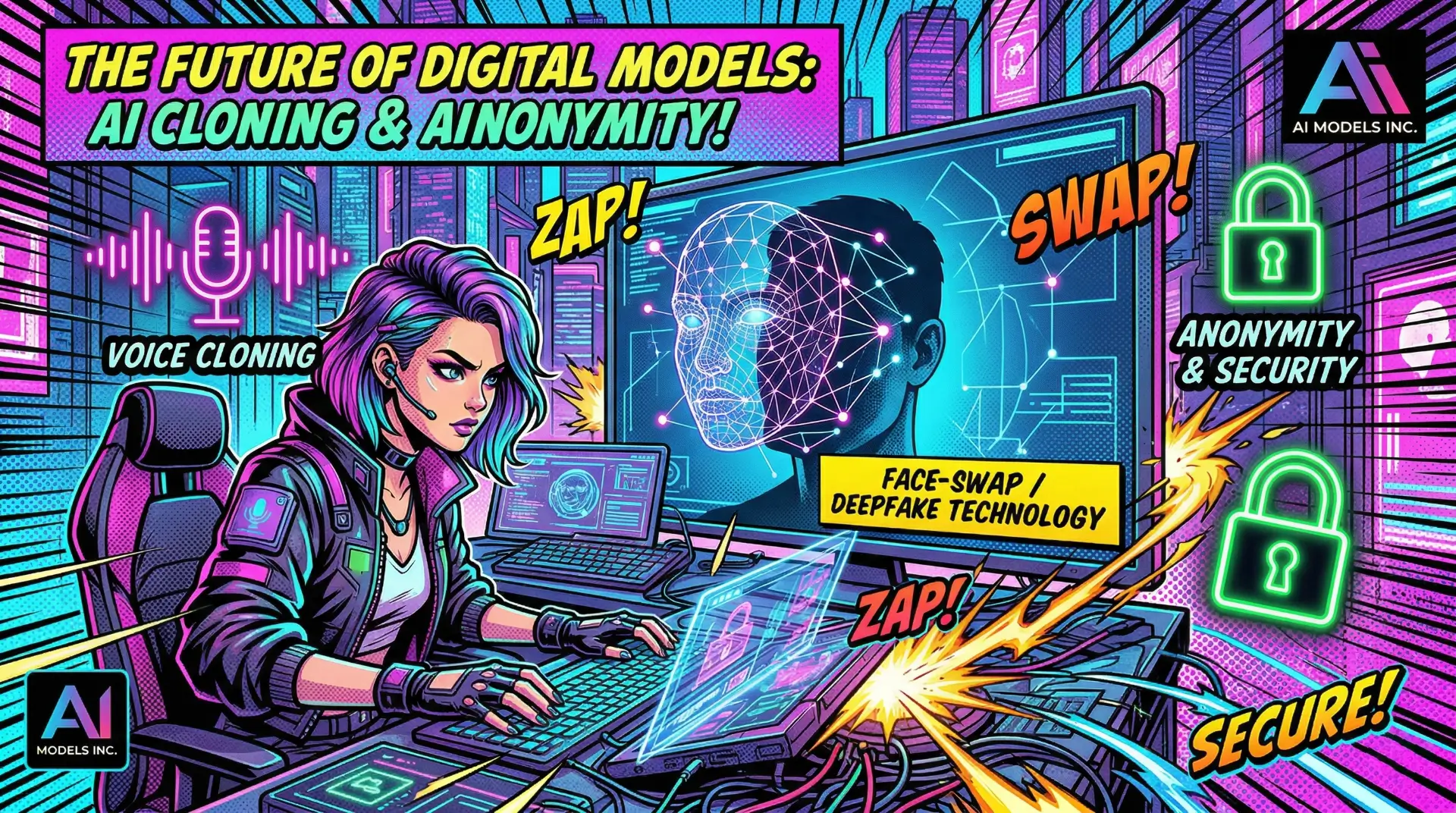 Комикс-иллюстрация: специализированный софт для онлифанс агентств, нейросети для генерации голоса и Face-swap обеспечивают высокий доход и анонимность на платформе Girlswork