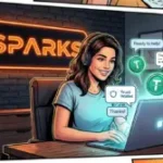 Комикс-иллюстрация: удаленная работа чаттером онлифанс в международном агентстве Sparks приносит стабильный доход в криптовалюте